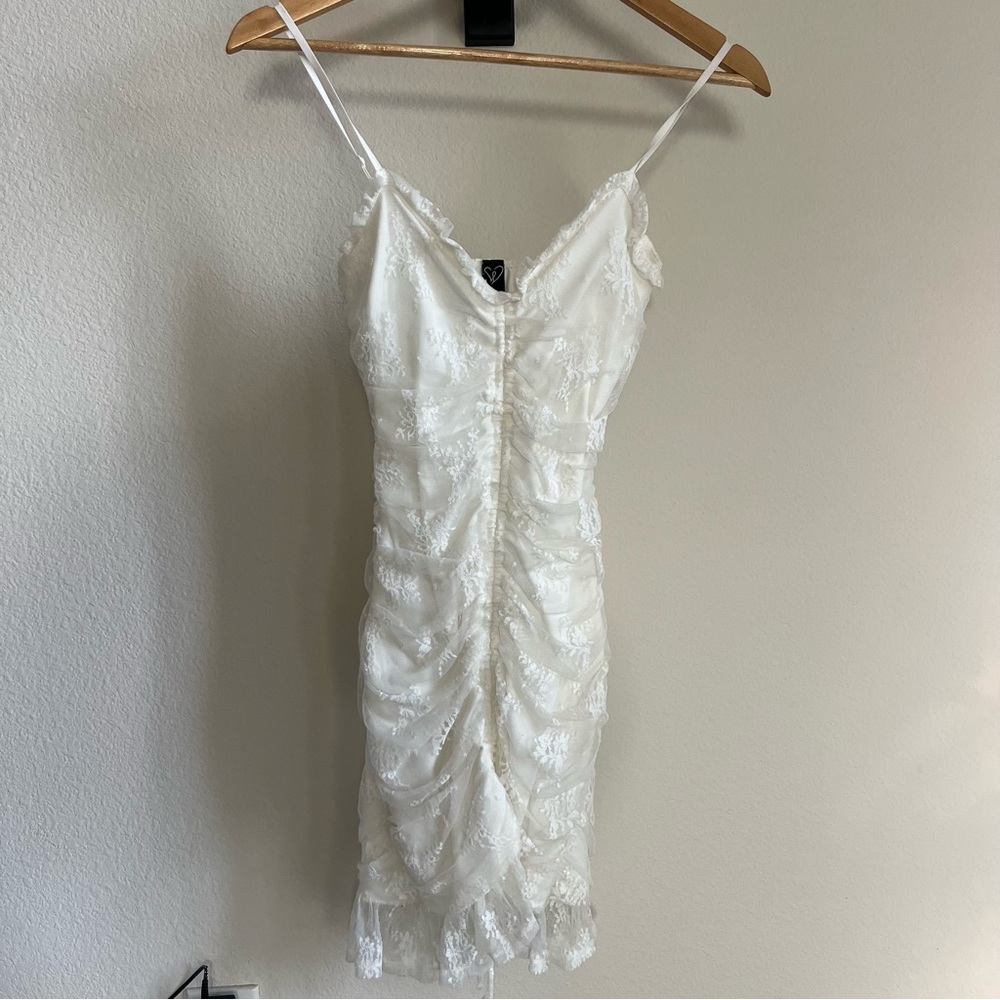 White Scrunched Dress